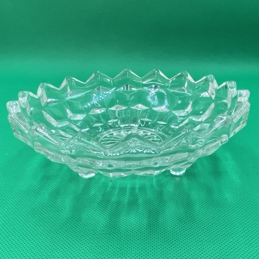 fostoria american tri footed candy dish mint condition 6" Inch